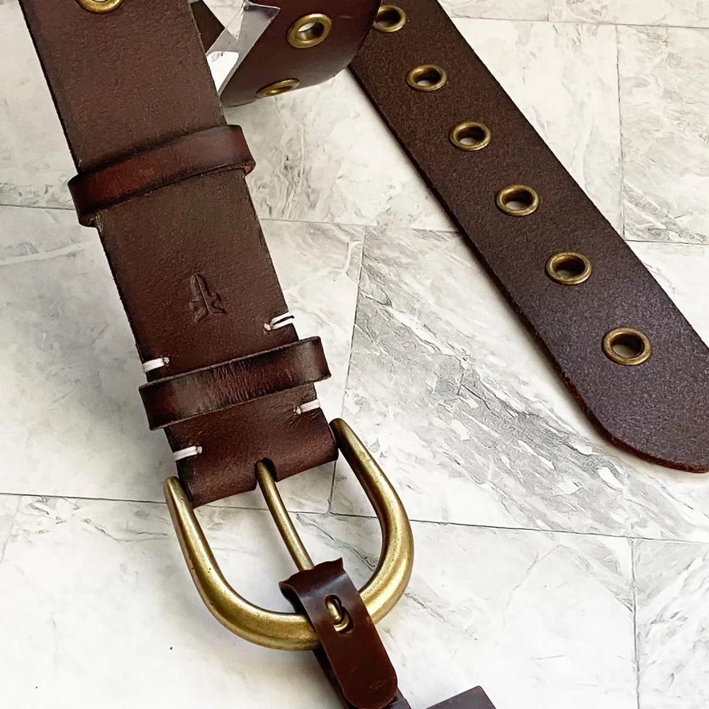 NEW Frye Grommet Leather Belt